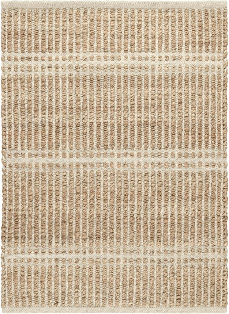 Dash and Albert Arbor Jute Area Rug - 2' x 3' Ivory Stripe Handwoven Accent Rug - Durable, Eco-Frien