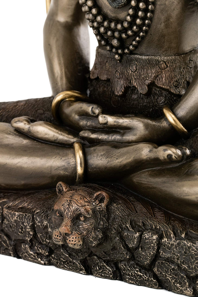 Shiva Statue in Padmasana Lotus Pose-Hindu God of Destroying Evil, Ignorance, and Death Sculpture - Collectible