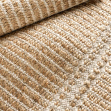 Dash and Albert Arbor Jute Area Rug - 2' x 3' Ivory Stripe Handwoven Accent Rug - Durable, Eco-Frien