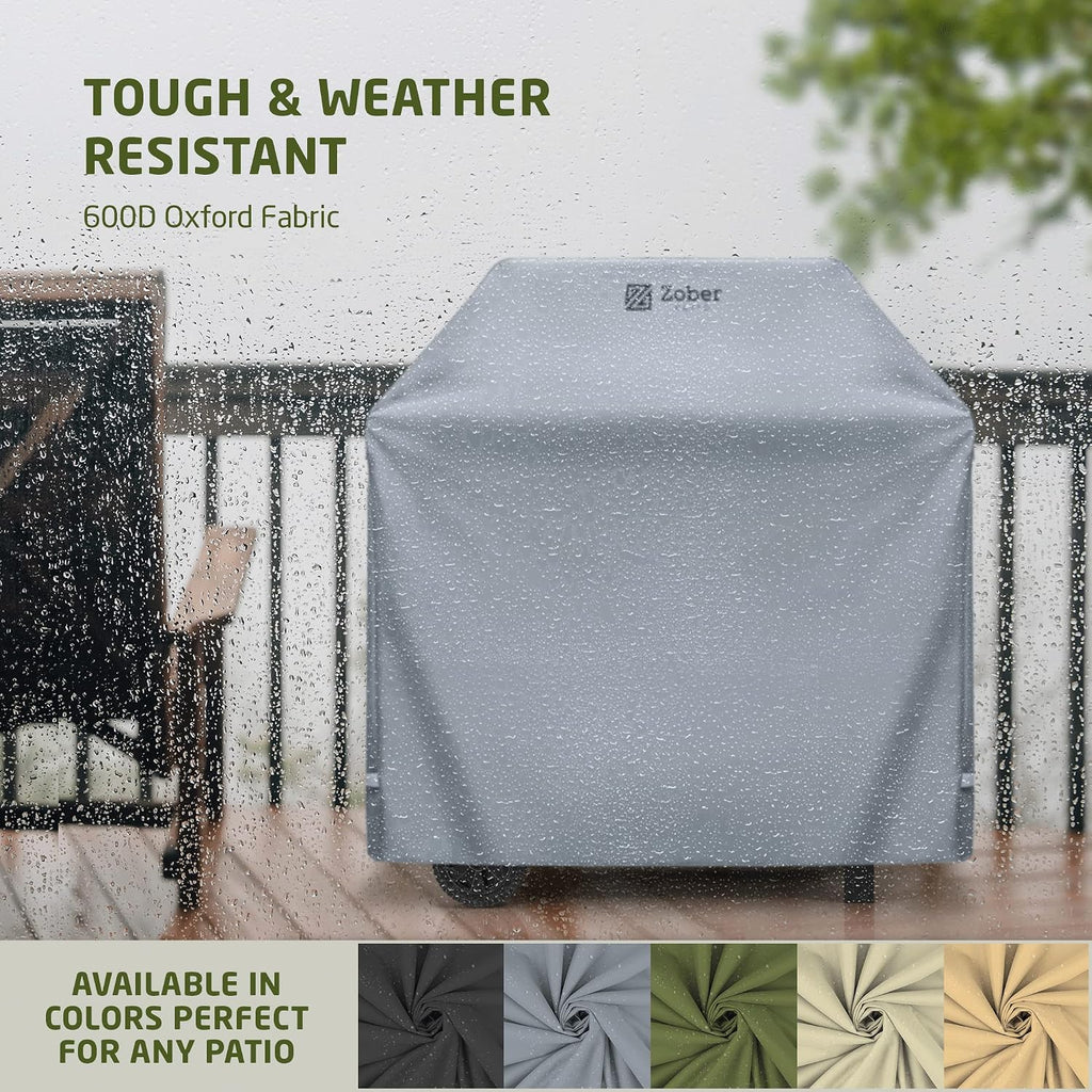 58 Inch BBQ Grill Cover for Outdoor Grill, Waterproof, Gray | 600D Oxford, gas grill cover, BBQ cover, grill covers