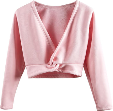 Girls Ballet Wrap Top Long Sleeve Dance Sweater Toddler