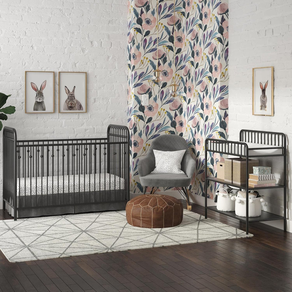 Monarch Hill Ivy Metal Baby Crib, Black