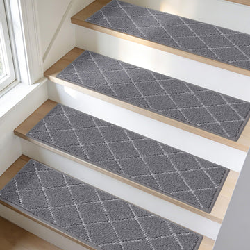 Stair Treads for Wooden Steps Non Slip, 28x9in, 4pcs, Medium Grey