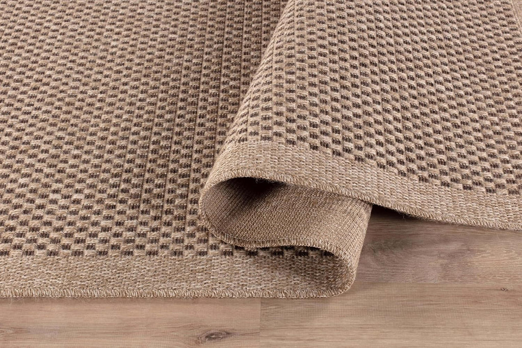 Easy Jute Rug 8x10, Indoor Outdoor Natural Color Fiber Area Rugs Patio and Kitchen Rug, Sisal Boho Woven Design