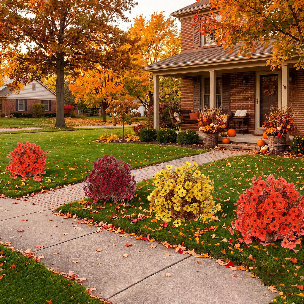 6 Pack 20" Fall Artificial Topiary Ball Trees