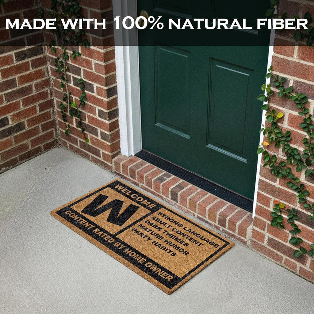 Gamer Mature Rating Door Mat Outdoor 30x17 Inch, Rated M Welcome Mat Coir | Funny Entryway Decor, Fantasy Fan Gift