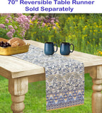 Rectangle Fabric Tablecloth, 60 x 84 Inch, Allure Yellow and Blue Floral Bordered Print, Indoor Outd