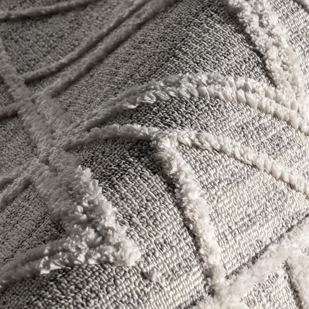 Ansley Light Grey Trellis Power Loomed Area Rug