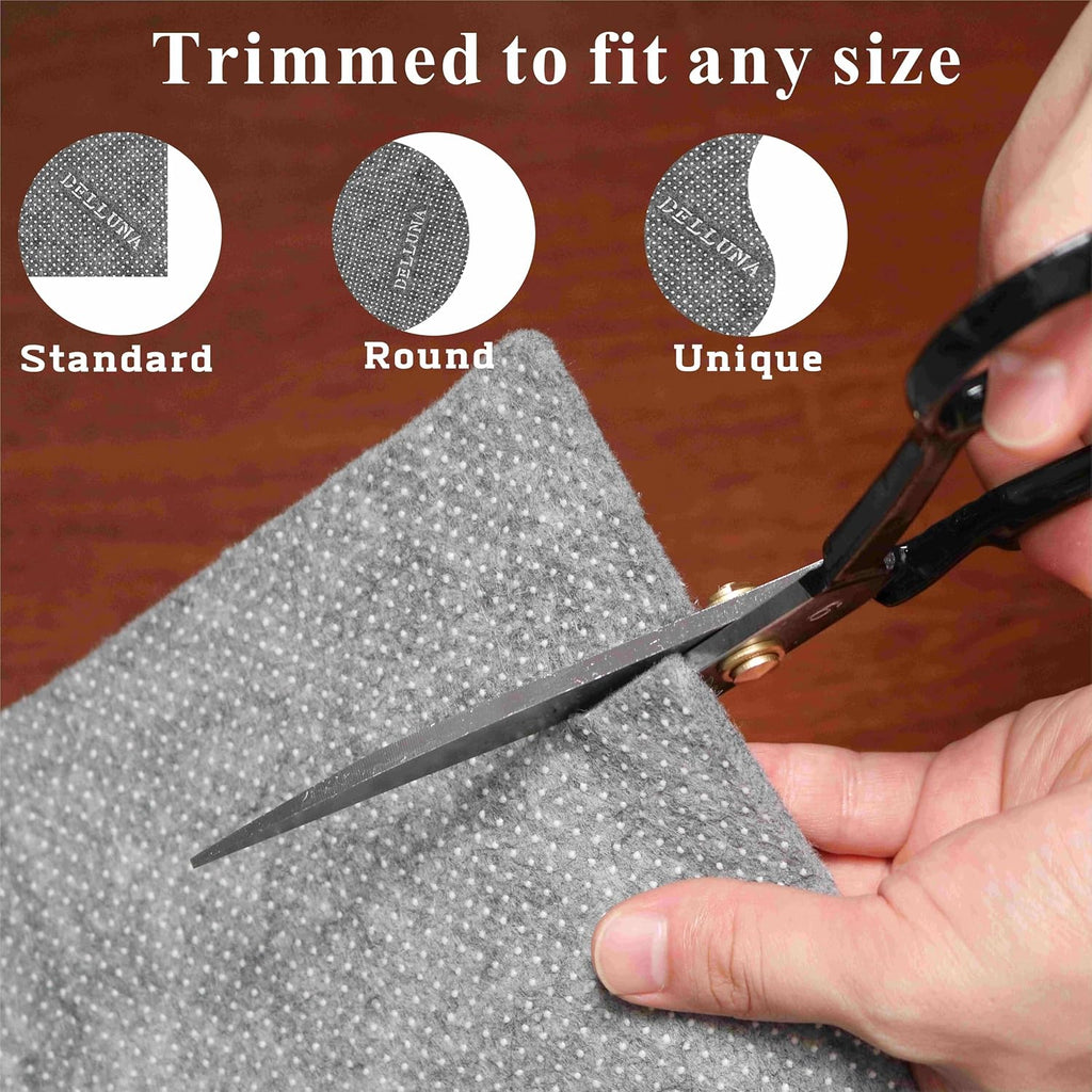 Non-Slip Area Rug Pad 5'x7', 1/3" Thick Dual Surface-Felt+Rubber. Premium Carpet Mat - Safe for All Floors