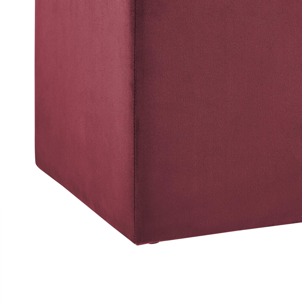 18" Warren Ottoman Square Soft Velvet Bench, Stationary Ottomans, Backless Chair, Footrest, Footstool Office