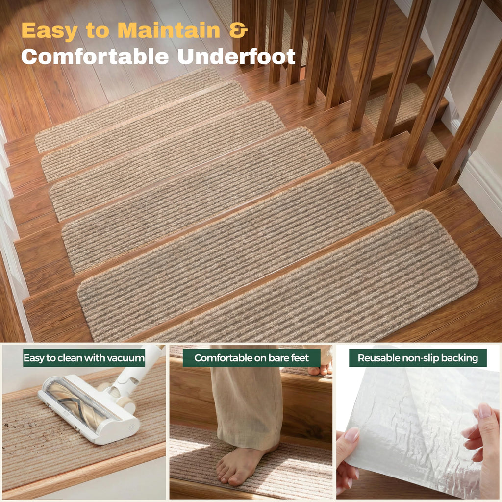Carpet for Wooden Steps, 15 Pack, 8" x 30", Cornstalk