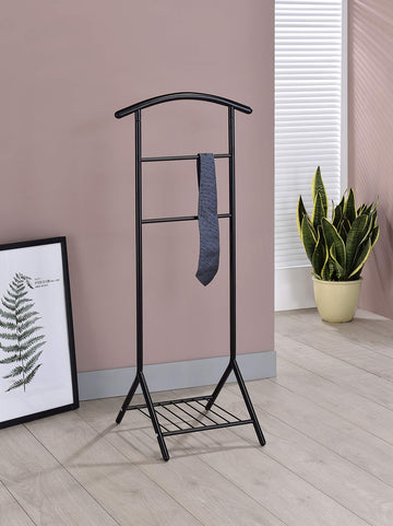 Suit & Tie Freestanding Valet Stand Clothing Organizer Rack, Black