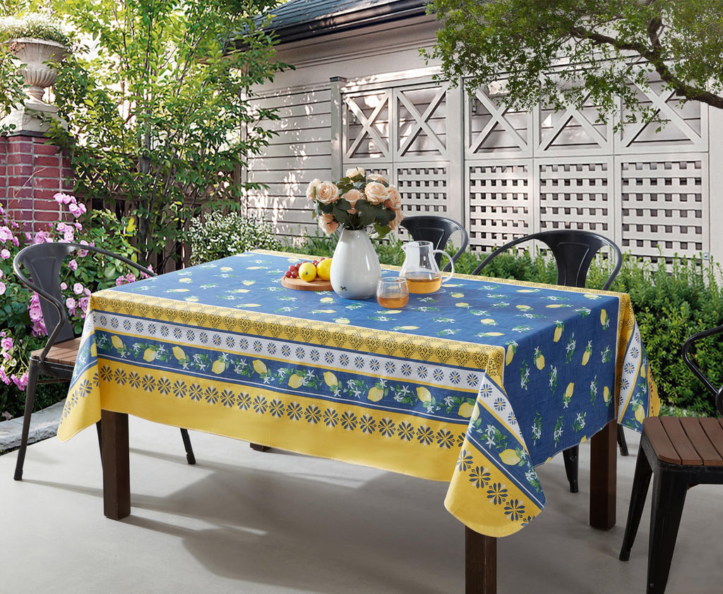 Lemon Grove 60 x 102 Inch Rectangle Vinyl Tablecloth