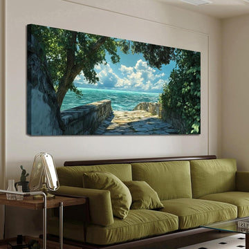 Canvas Wall Art Decor Coastal Wall Art Pictures Canvas Art Wall Decor Landscape Natural Wall Art Prints Green Blue