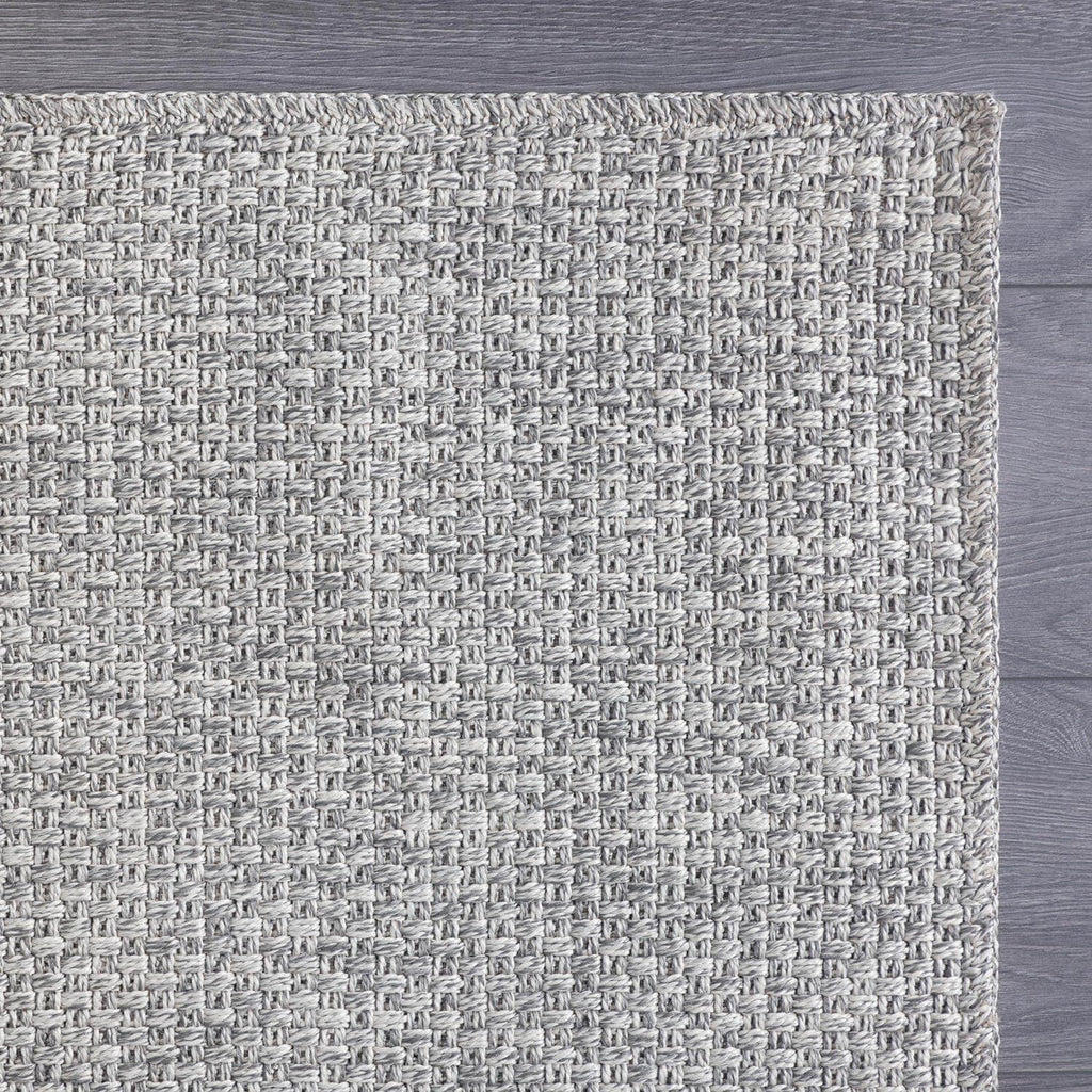 Indoor and Outdoor Runner Rug Gray Solid Boho Woven Design Easy-Cleaning Non Shedding Farmhouse Living Room Bedroom