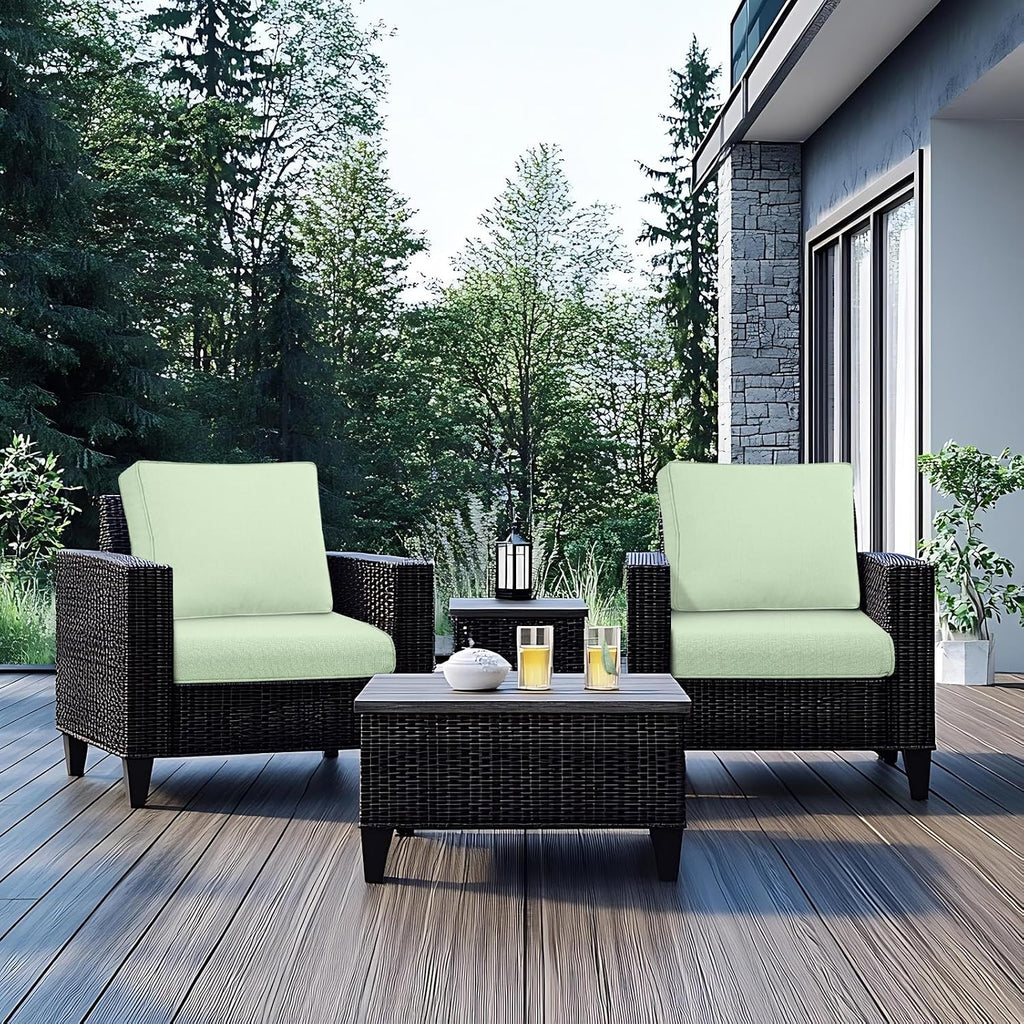 Outdoor Deep Seat Cushion Set 22x24 Inch, Water-Repellent & Fade-Resistant Patio Chair Cushions with Removable Cover
