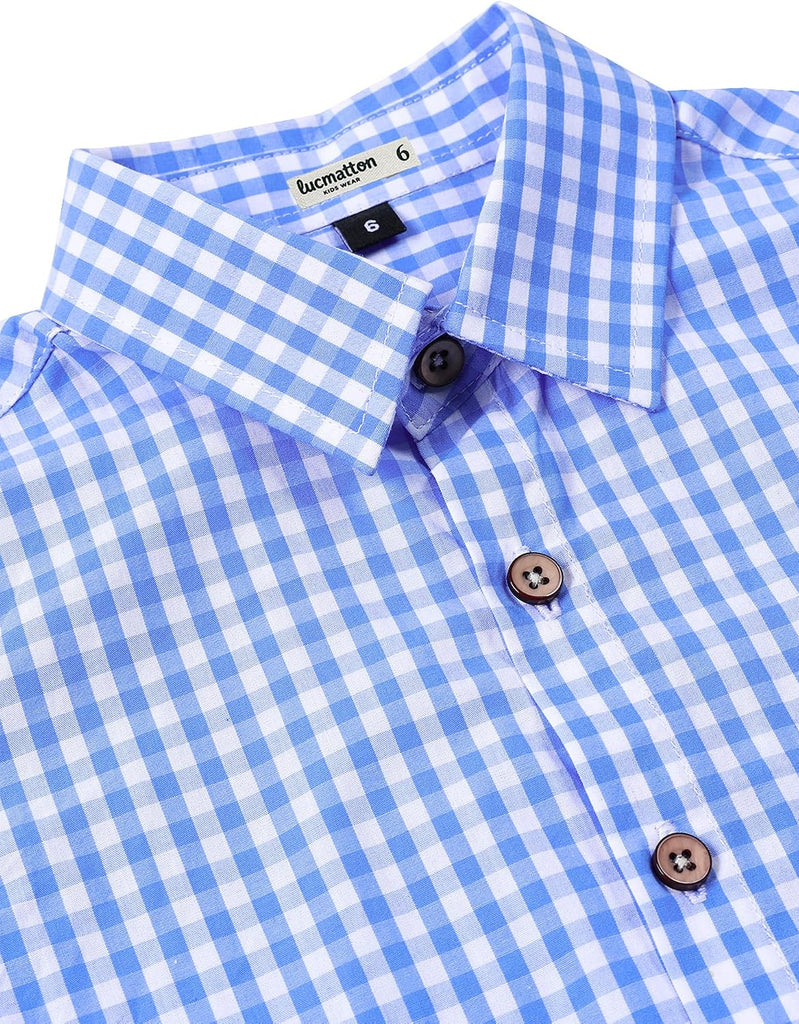 Boy's Plaid Long Sleeve Button Down Shirt