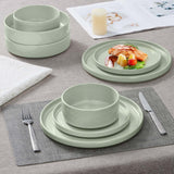 8 Piece Plates and Bowls Set, Kitchen Dinnerware Sets with Pasta Bowls, Dinner Ware Dishes Service for 2