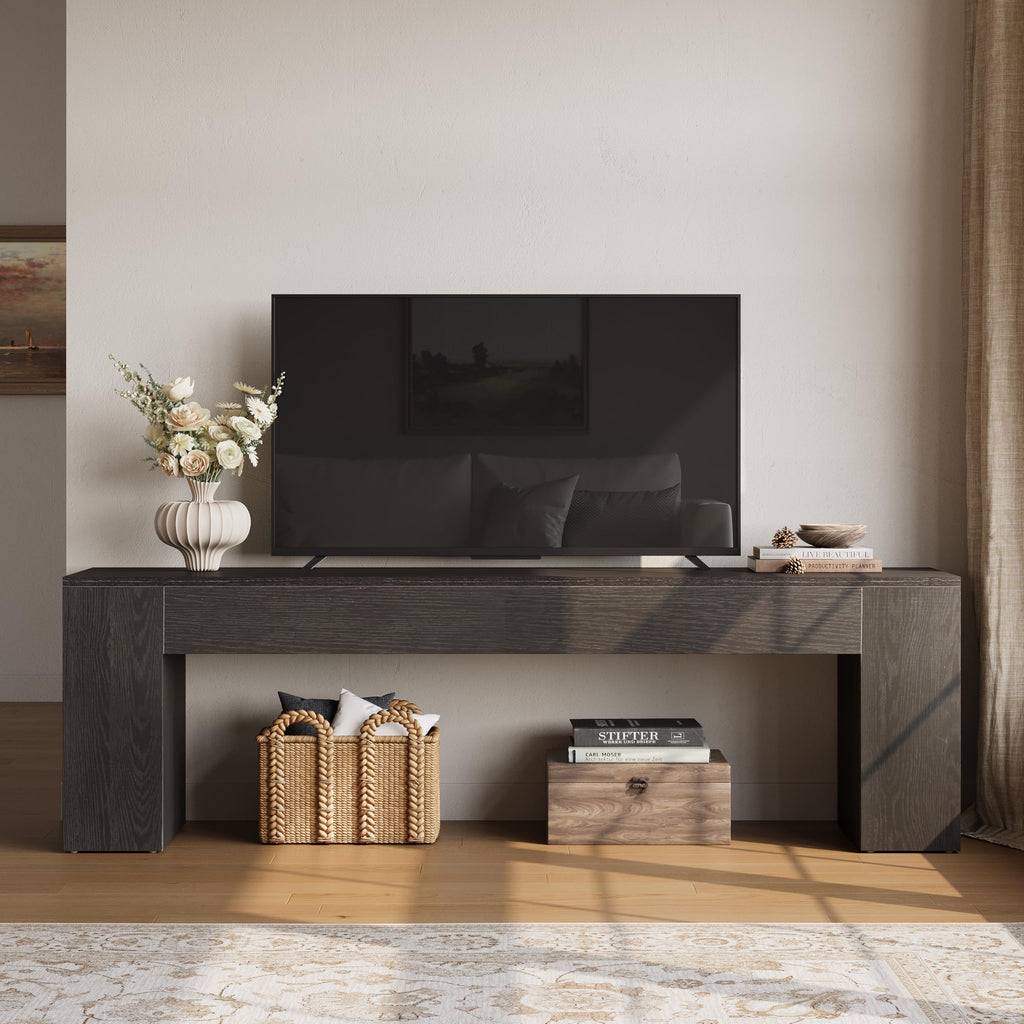 70.8" TV Stand, Wooden Entertainment Center, Low TV Console Table for TVs Up to 80", Modern Chic Entertainment Center