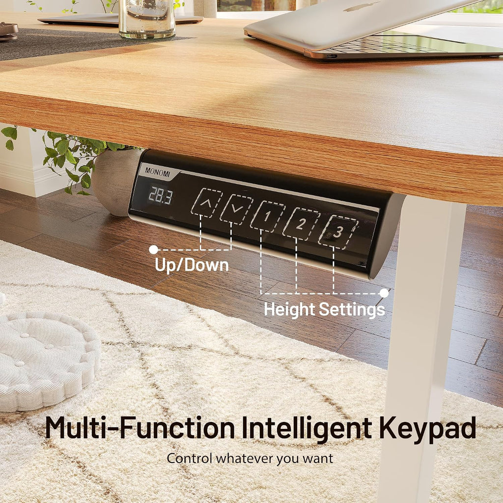 Electric Standing Desk 55"x24", Height Adjustable Desk with Wheels | Sit Stand Up Desk ,Ergonomic Computer desk with