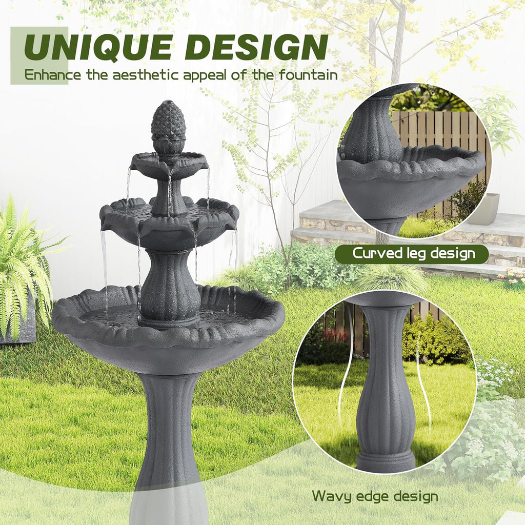 47.4'H Italian Outdoor Garden Water Fountains, Fountains and Waterfalls Outside