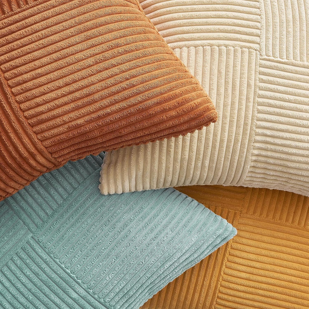Fall Pillow Covers Set of 4,Soft and Cozy Velvet Blue Throw Pillow Covers,Mix and Match