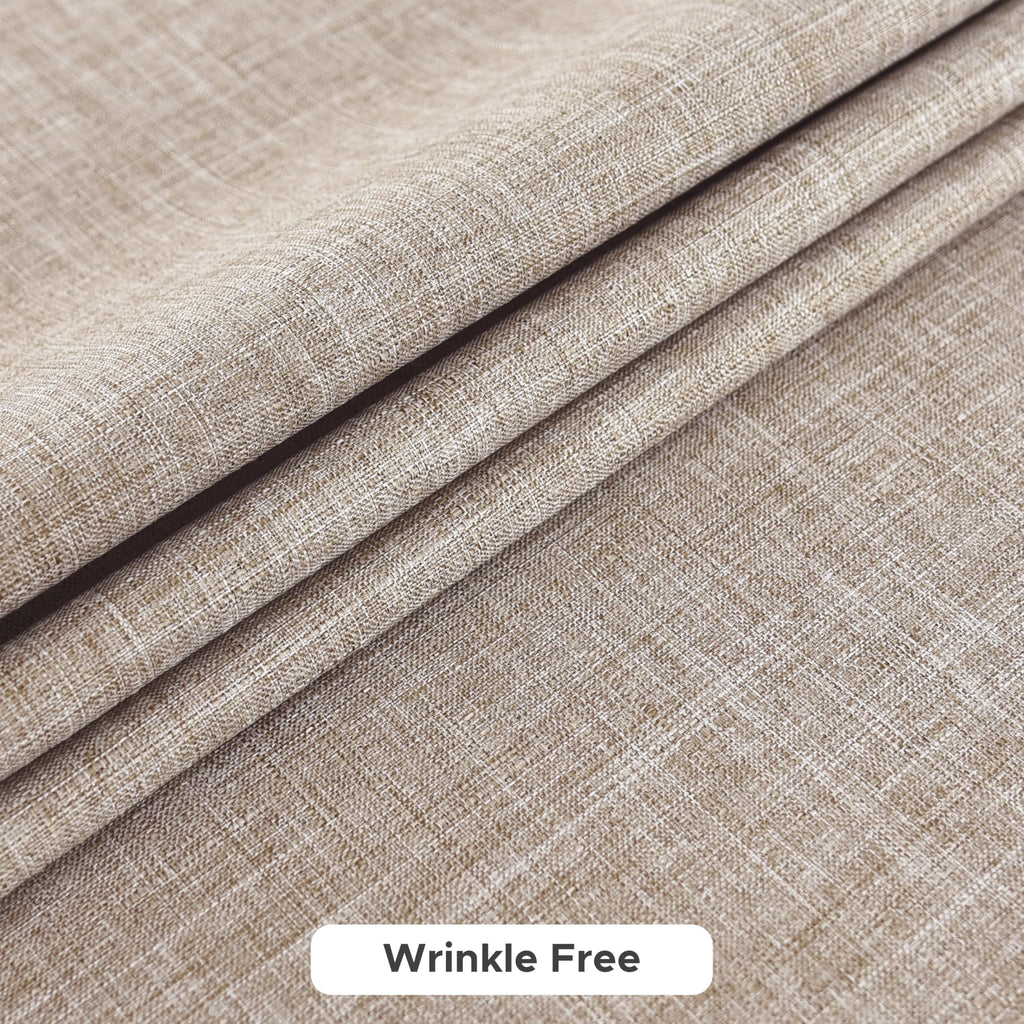 2 Pack Linen Textured Rectangle Tablecloths, 52 x 70 Inch, Nature