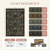 3x5 Area Rug, Vintage Floral Washable Rug for Bedroom with Non Slip Design, Soft Low Pile Indoor Sma