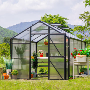 Junior Victorian Greenhouse 8ft - Durable Aluminum Frame with Polycarbonate Panels - All-Season Greenhouse for