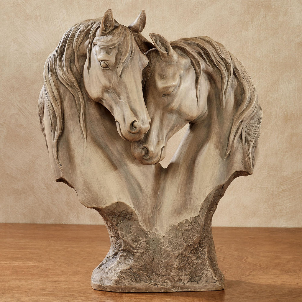 Loving Horses Table Sculpture, Tan