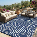 Reversible Rainbow Outdoor Rug 9x12, Waterproof Outdoor Plastic Straw Rug, RV Mat for Picnics, Patio