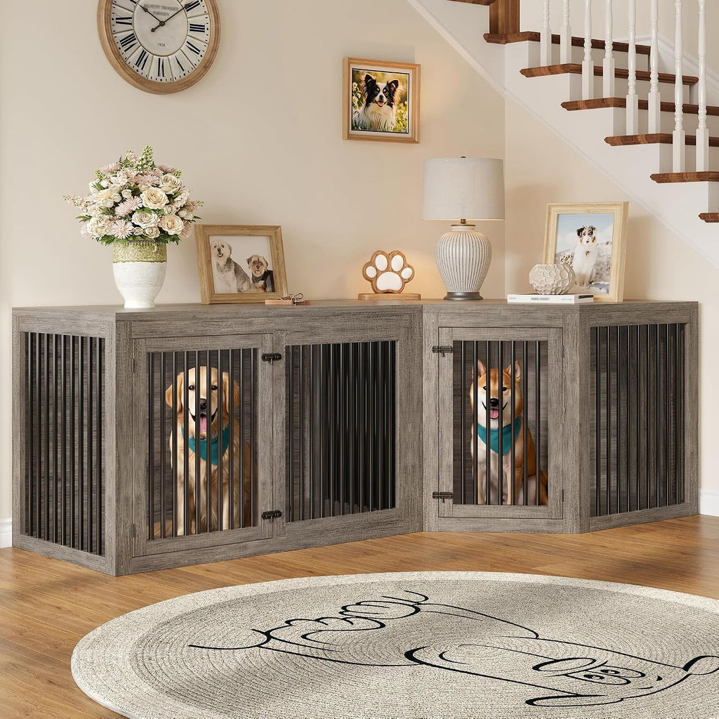 Corner Dog Crate Furniture for Dogs Space-Saving