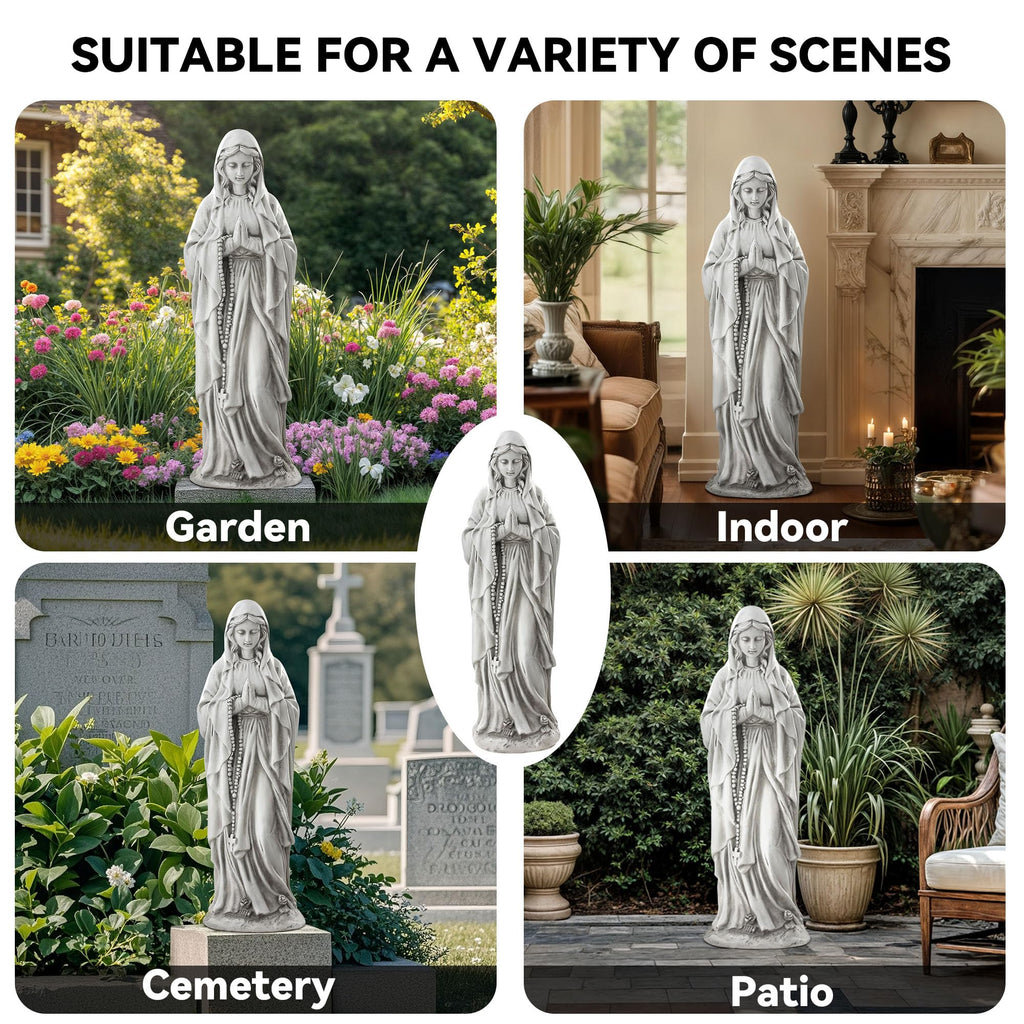 Virgin Mary Praying Statue, Large 30inch Outdoor Religious Sculpture
