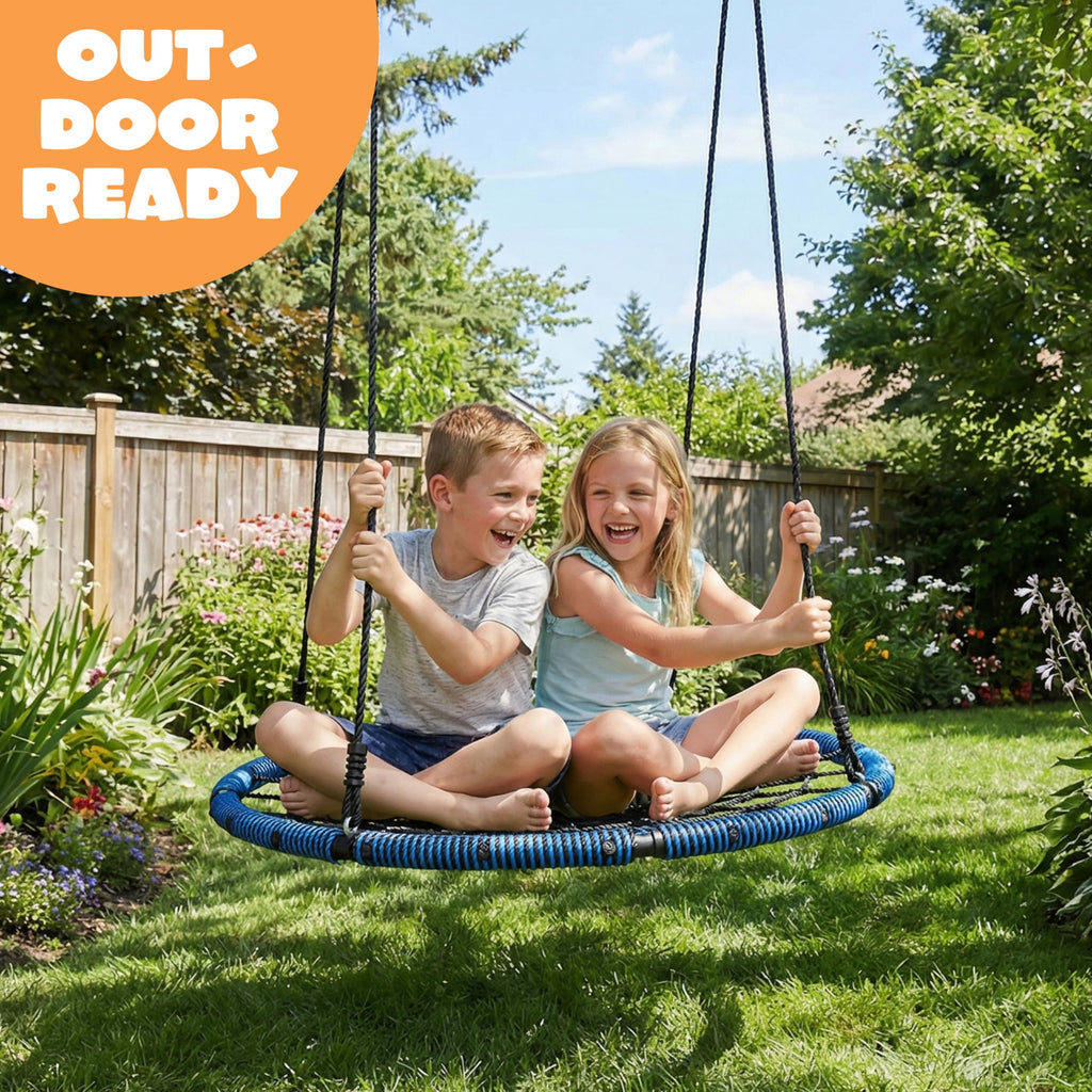 40 Inch Spider Web Saucer Swing, 750lbs Heavy Duty Tree Swings for Kids Outdoor, Net Swing for Backyard & Playground