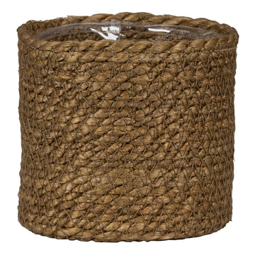 Wicker Seagrass Basket Planter, Brown, 26cm