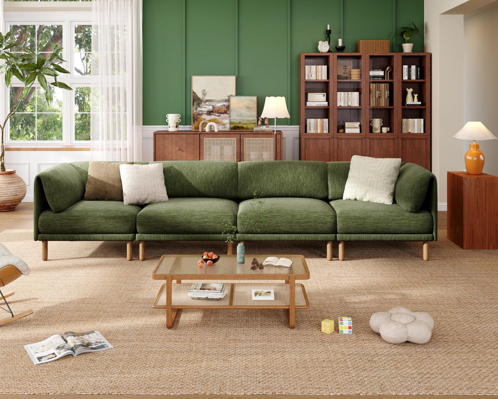 Modern Modular Sectional Couches, Sectional Cload Sofa, Green