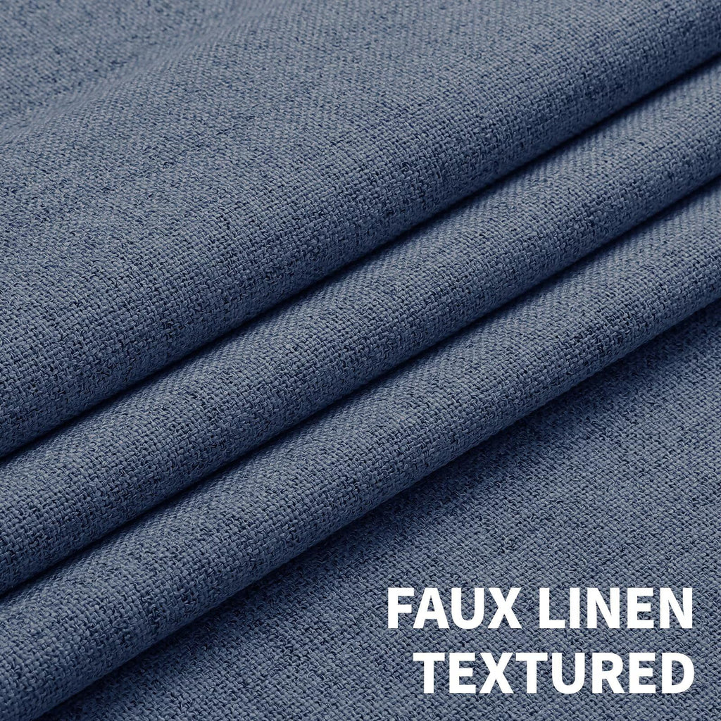 100% Blackout Window Curtains 72 inches Long 2 Panels Set, Faux Linen Look Thermal Insulated Grommet Drapes, Room