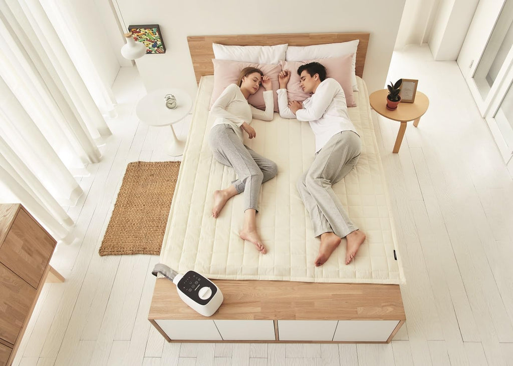 EQM350 Water Heated Mattress Pad Queen Size, Fast Heating Water Bed Warmer, Dual-Zone Temp Control, Low EMF, Water