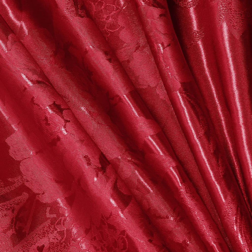 1 Yard Red Satin Jacquard Fabric 49" Wide for DIY Crafts