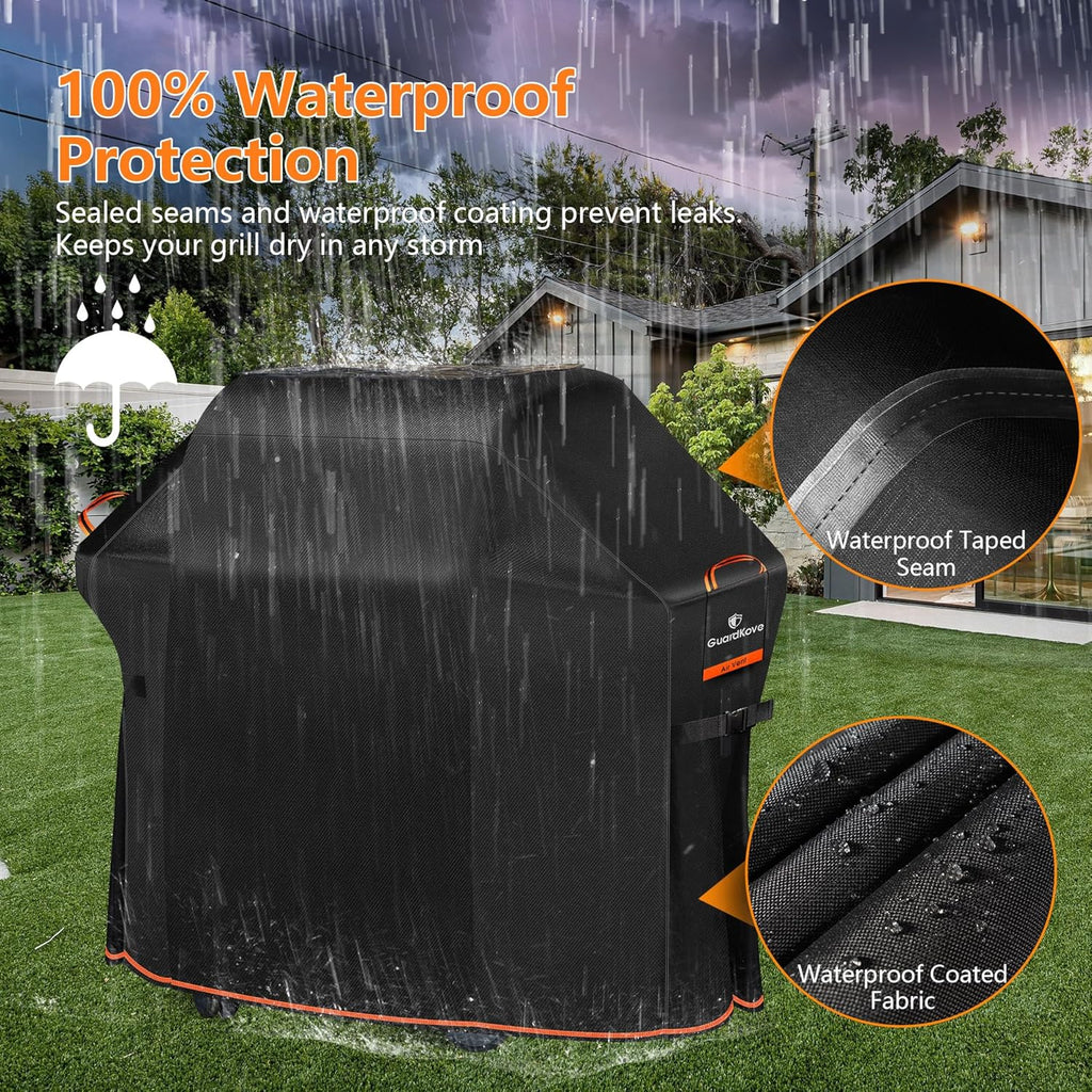 [Upgraded 1000D Heavy Duty Fabric] 60 inch Grill Cover for Outdoor Grill | Waterproof, Tear & Fade Resistant BBQ