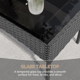 Kurapika Patio Furniture Set 4 Pieces Outdoor Wicker Rattan Chairs Conversation Sets w/Coffee Table