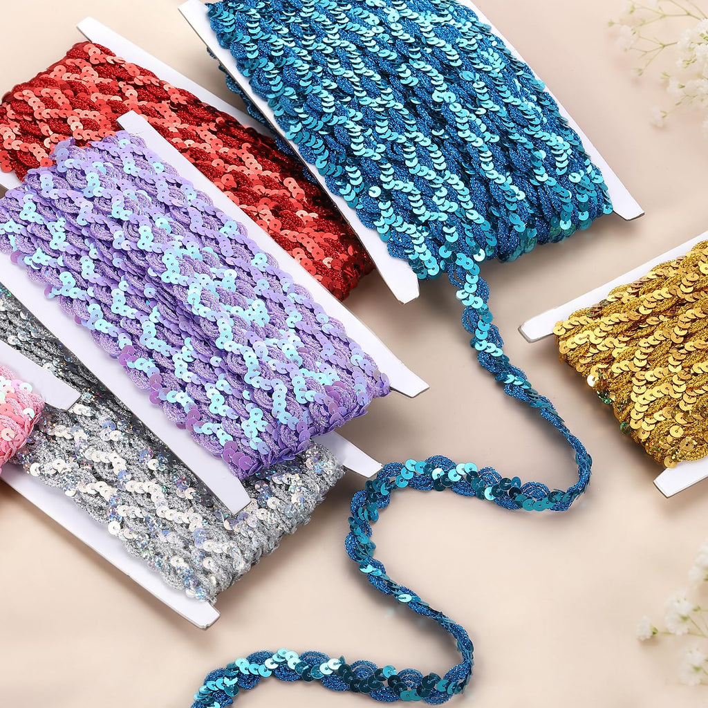 Sequins Beaded Lace Trim 0.6 Inch Silver - 13 Yard