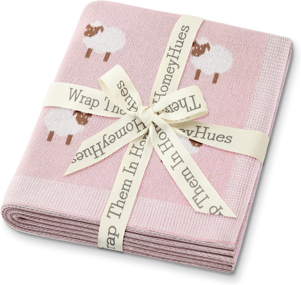 Organic Cotton Baby Blanket - Soft Luxury Knit Receiving Blanket for Newborns & Toddlers, Cozy Breathable Stroller