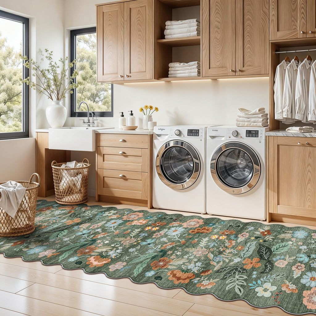 Washable 2x8 Hallway Runner Rug: Water-Resistant Kitchen Rug Soft Bedroom Carpet Non-Slip Indoor Hardwood Floor Mat