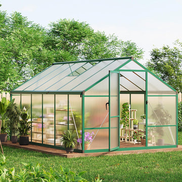 Greenhouse, 8x12 Ft Outdoor Greenhouses, Greenhouse Kit, Portablee Greenhouses with Ground Nails and Vent Windows