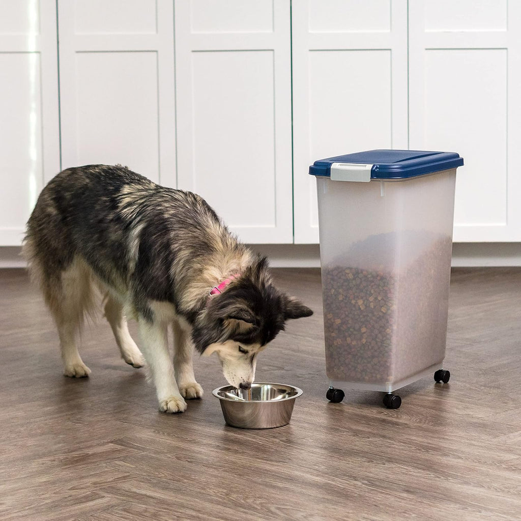 USA Dog Food Storage Container, Up to 38 lbs, Navy, Made in USA