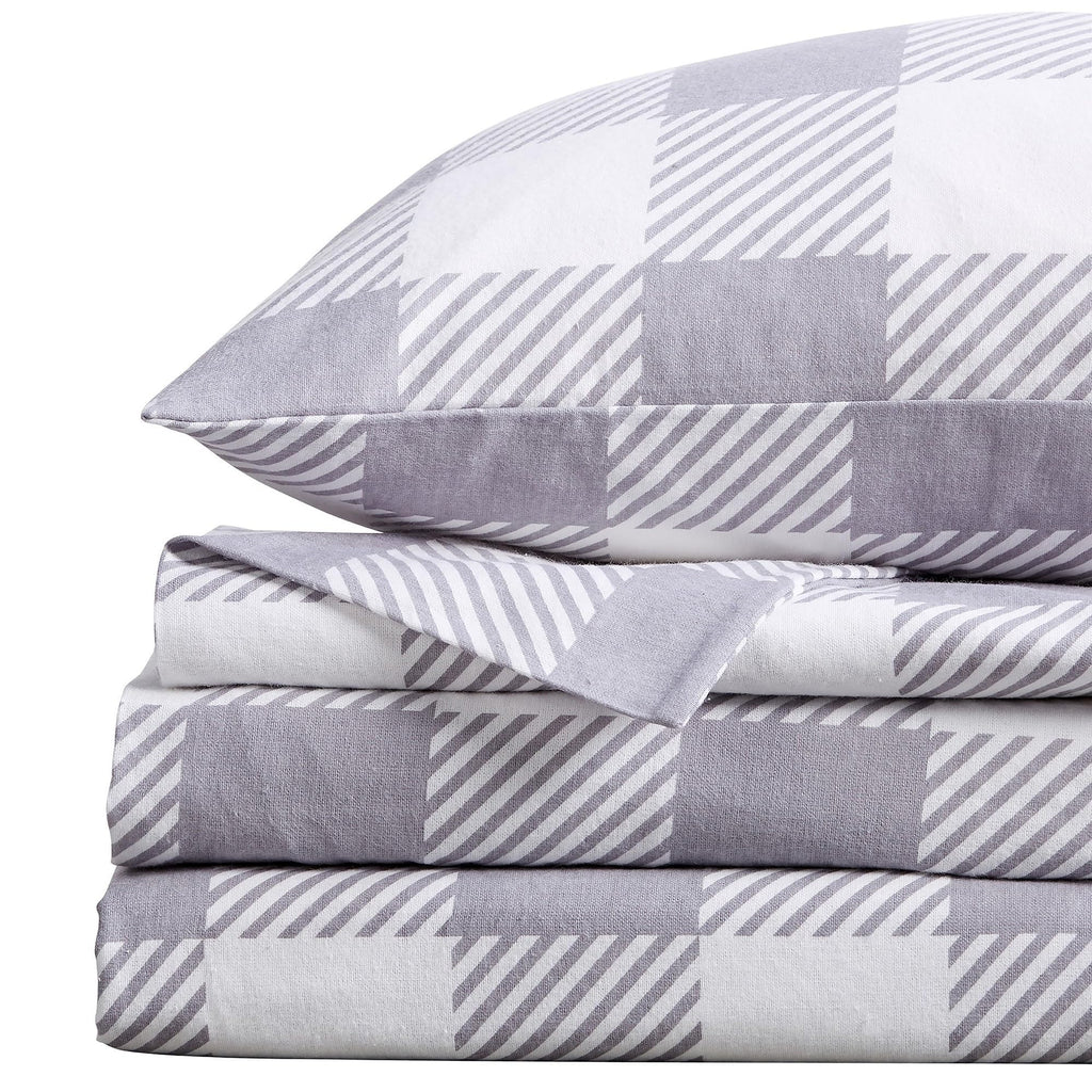 100% Turkish Cotton Flannel Sheet Set | 4 Piece Deep Pocket Novelty Cozy Winter Bed Sheets | Double Brushed for Extra