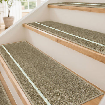 Glow-in-the-Dark Stair Treads Indoor, 15 Pack, 9" x 28", Beige