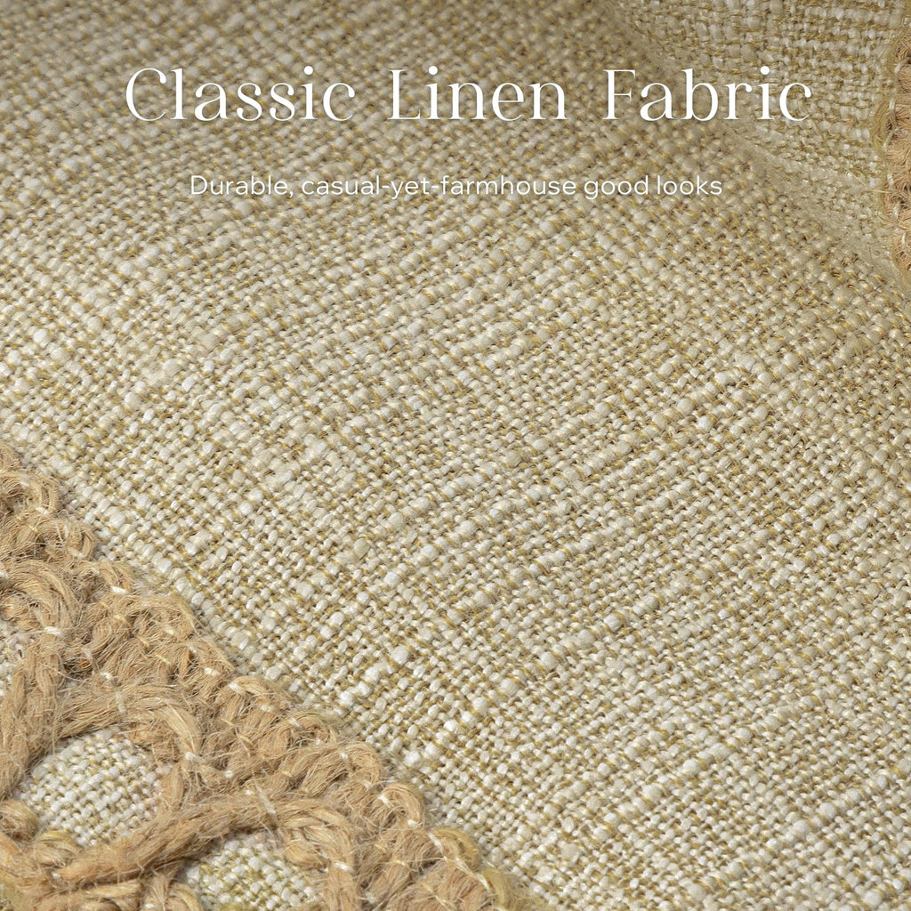 Pack of 2 Farmhouse Modern Fall Decorative Solid Throw Pillow Cover Burlap Linen Trimmed Tailored Edges Outdoor