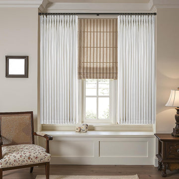 Natural Linen Pinch Pleated Curtains for Living Dining Room Cream Ivory Textured Pinch Pleat Drapes